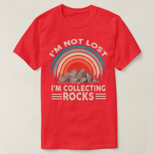 ロック収集男性へ女性地質学者ロックハウンド Tシャツ (デザイン正面)