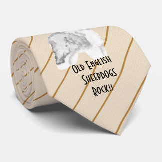 ロック古い英国の牧羊犬は両側のタイを印刷しました ネクタイ