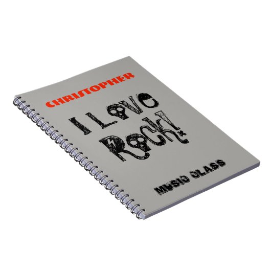 ロック好きな楽しいドクロの名前 ノートブック (右側)