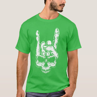 ロック好きのためのスケルトンデザイン メタル・ミュージック ロッカーズギフト Tシャツ