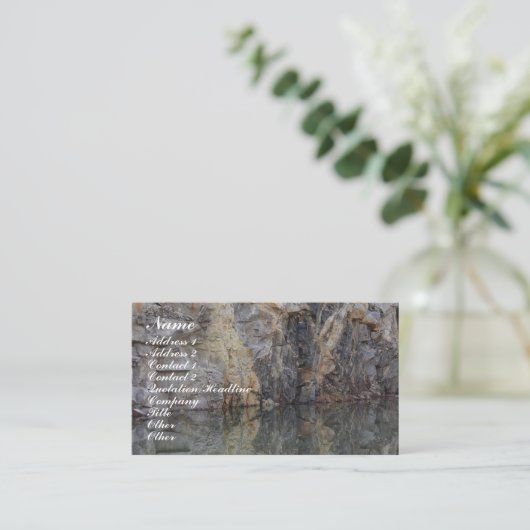ロック採石場の壁の反射 自然の名刺 名刺 (スタンド正面)