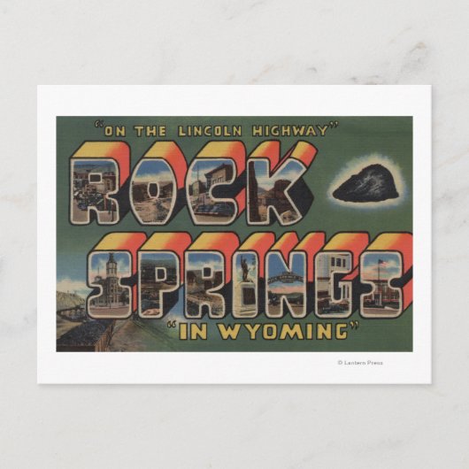ロック春，ワイオミング – ラージレターシーン ポストカード (正面)