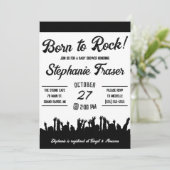 ロック生まれに！ロックンロールコンサート赤ちゃんシャワー 招待状 (スタンド正面)
