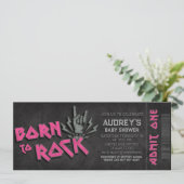 ロック生まれへ – ガールベイビーシャワーチケット招待状 招待状 (スタンド正面)