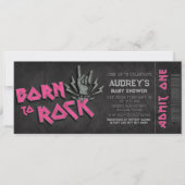 ロック生まれへ – ガールベイビーシャワーチケット招待状 招待状 (正面)