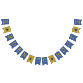 ロック生まれススター誕生日パーティーバナーブルー金ゴールド バンティングフラッグ