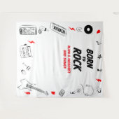 ロック生まれスターへの赤ちゃんシャワー写真ブース背景 タペストリー (正面(横))