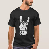 ロック生まれスターへ- はっきりした Hand Gesture Music T Tシャツ (正面)
