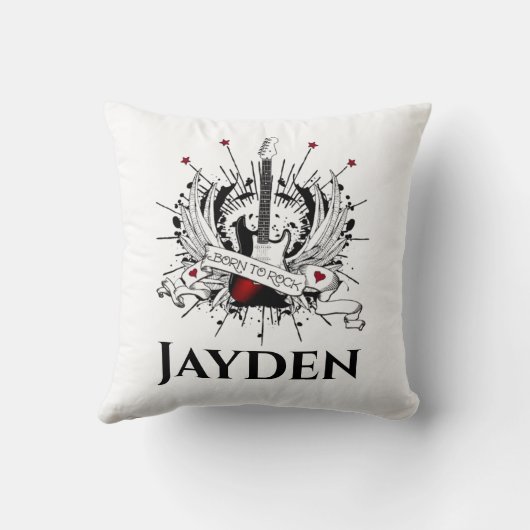 ロック生まれ名前をカスタムするキッズギターロッカー クッション (裏面)