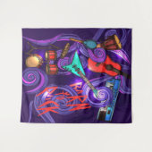 ロック生まれ抽象芸術音楽の背景タペストリー タペストリー (正面(横))