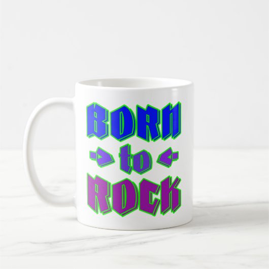 ロック生まれ・ミュージック コーヒーマグカップ (左)