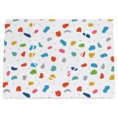 ロック登山かわいいキッズカラフル ラージペーパーバッグ (正面)