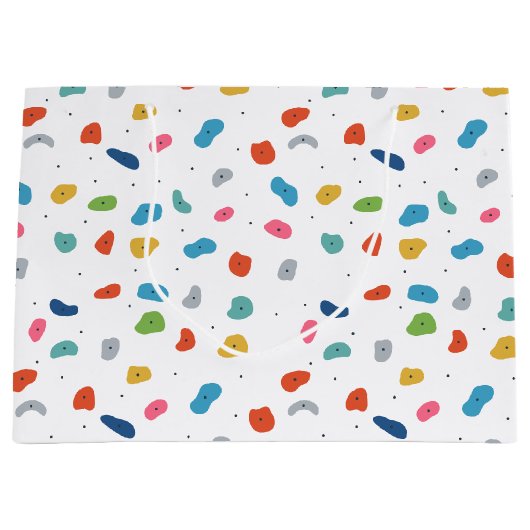 ロック登山かわいいキッズカラフル ラージペーパーバッグ (正面)