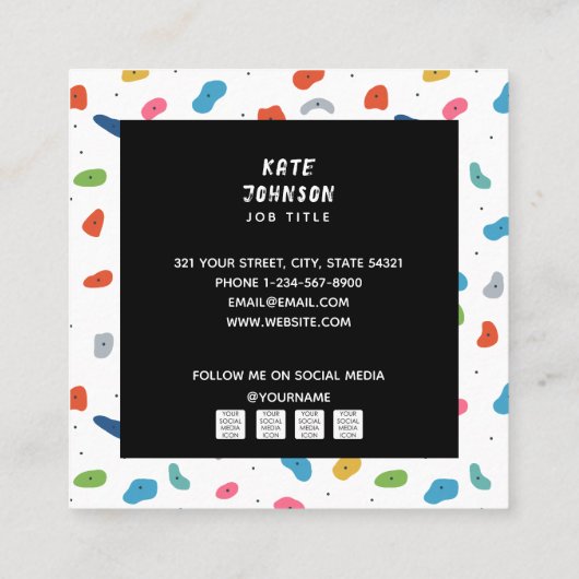 ロック登山かわいいキッズチカラフルャー スクエア名刺