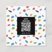 ロック登山かわいいキッズチカラフルャー スクエア名刺 (正面)