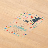 ロック登山かわいい子供の誕生日パーティー アクリル招待状 (レイダウン)