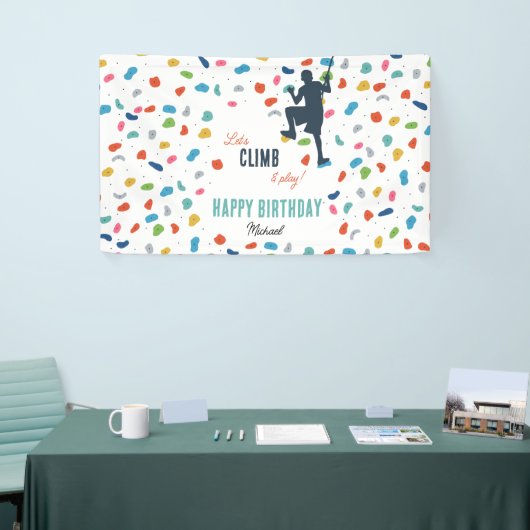 ロック登山かわいい子供の誕生日パーティー 横断幕 (トレードショー)