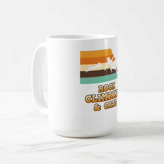 ロック登山とキャッツマウンテンクライマーラバーグラップ コーヒーマグカップ (正面左)