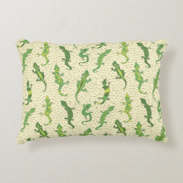 ロック登山のGeckosの黄色 – シームレスなパターン。 アクセントクッション