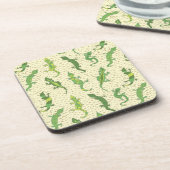 ロック登山のGeckosの黄色 – シームレスなパターン。 コースター (左側)