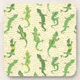 ロック登山のGeckosの黄色 – シームレスなパターン。 コースター