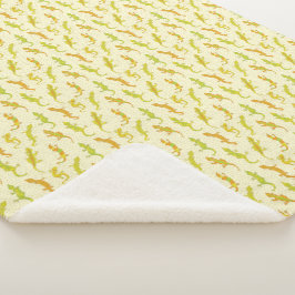 ロック登山のGeckosの黄色 – シームレスなパターン。 シェルパブランケット