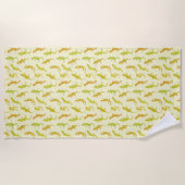 ロック登山のGeckosの黄色 – シームレスなパターン。 ビーチタオル (正面)