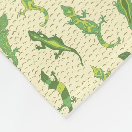 ロック登山のGeckosの黄色 – シームレスなパターン。 フリースブランケット (角)