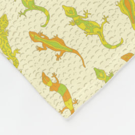 ロック登山のGeckosの黄色 – シームレスなパターン。 フリースブランケット