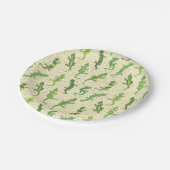 ロック登山のGeckosの黄色 – シームレスなパターン。 ペーパープレート (アングル)