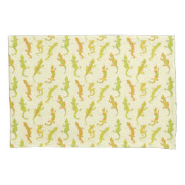 ロック登山のGeckosの黄色 – シームレスなパターン。 枕カバー