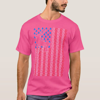 ロック登山アメリカ国旗の山の登山者 Tシャツ
