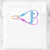 ロック登山カップル登山パートナー 長方形シール (バッグ)