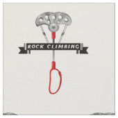 ロック登山カムとバナー。 ファブリック (クローズアップ)