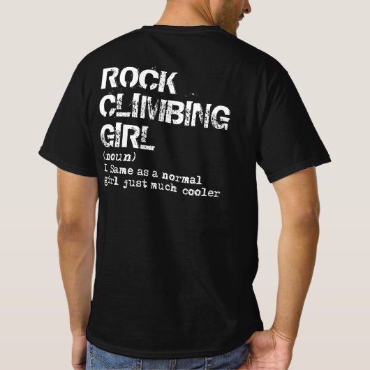 ロック登山ガールの定義おもしろい Tシャツ (裏面)