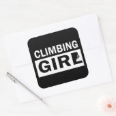 ロック登山ガールロッククライミング スクエアシール (封筒)