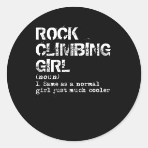ロック登山ガール定義おもしろいスポーツ ラウンドシール