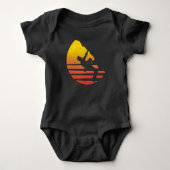 ロック登山ギフトヴィンテージレトロボルダリングマウンタ ベビーボディスーツ (正面)