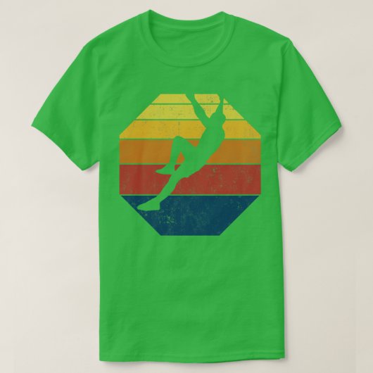 ロック登山クライマーボルダリングヴィンテージ Tシャツ (デザイン正面)
