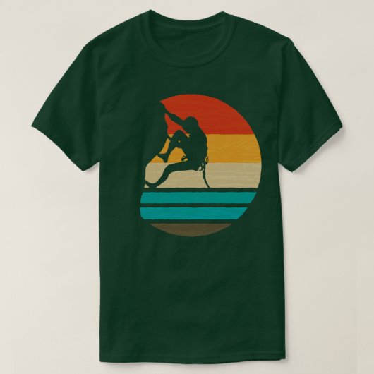ロック登山クライマーレトロ1 Tシャツ (デザイン正面)