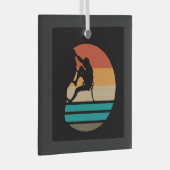 ロック登山クライマーレトロ ガラスオーナメント (正面右)