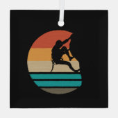 ロック登山クライマーレトロ ガラスオーナメント (裏面)