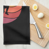 ロック登山クライマーレトロ キッチンタオル (四つ折り)