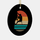 ロック登山クライマーレトロ セラミックオーナメント (右)