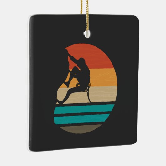 ロック登山クライマーレトロ セラミックオーナメント (右)