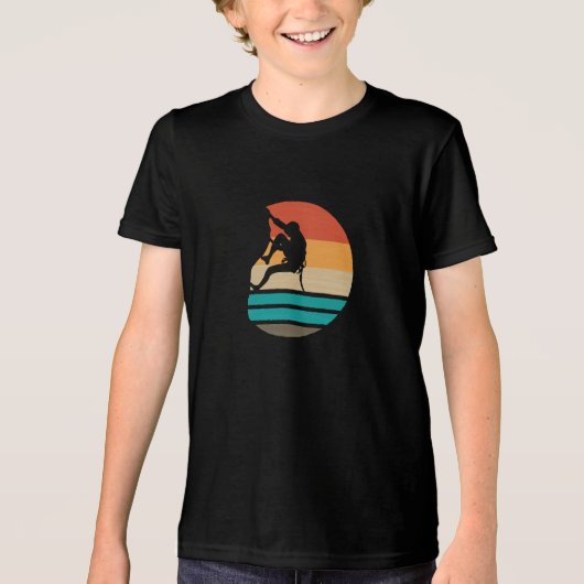 ロック登山クライマーレトロ トライブレンドTシャツ (正面)