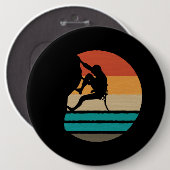 ロック登山クライマーレトロ 缶バッジ (正面&裏面)