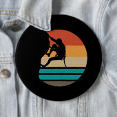 ロック登山クライマーレトロ 缶バッジ (インサイチュ)