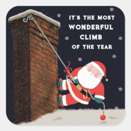 ロック登山クリスマスススススクエアステッカー スクエアシール