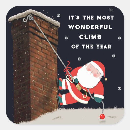 ロック登山クリスマスススススクエアステッカー スクエアシール (正面)